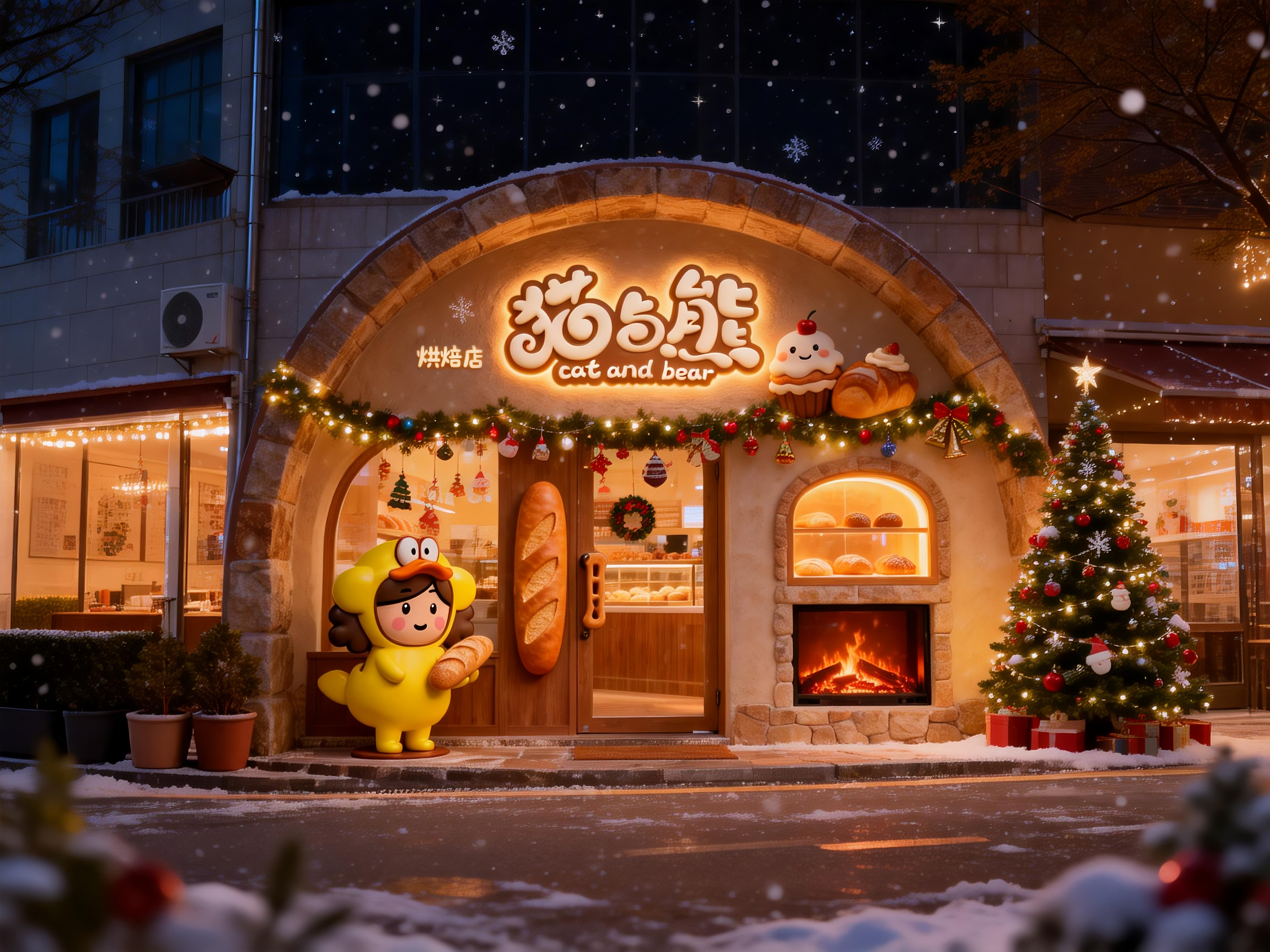 圣诞氛围外景夜景